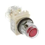 Botón pulsador rojo iluminado, 1 NA,1 NC, 120 V. 9001K1L1RH13 Schneider Electric