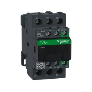 Contactor 3 polos, 25 A, bobina 24-60 V AC-VDC. LC1D25BNE Schneider Electric