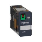 Relé enchufable con botón de prueba bloqueable, 24 V. RPM11B7 Schneider Electric