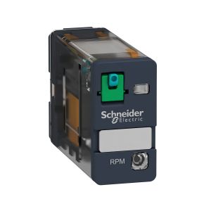 Relé enchufable con LED y botón de prueba bloqueable, 15 A. RPM12BD Schneider Electric