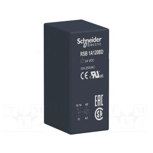 Relé de interfaz enchufable, 12 A, 24 V CA. RSB1A120BD Schneider Electric