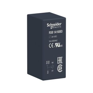 Rele enchufable, 16 A, 24 V CA. RSB1A160BD Schneider Electric