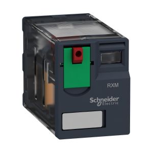 Relevador miniatura enchufable, botón bloqueable. RXM4AB1B7 Schneider Electric