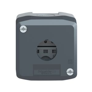 Caja vacía para pulsador, tapa gris oscura, 1 orificio. XALD01 Schneider Electric