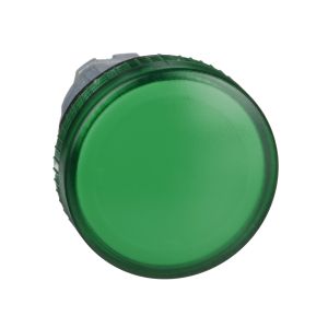 Cabeza piloto luminoso, Ø 22, redonda, lentes lisas verdes. ZB4BV033 Schneider Electric