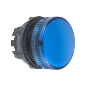 Cabeza piloto luminoso redondo, Ø 22, con lentes lisos azules. ZB5AV06 Schneider Electric