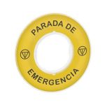 Etiqueta parada de emergencia 3D. ZBY9420 Schneider Electric